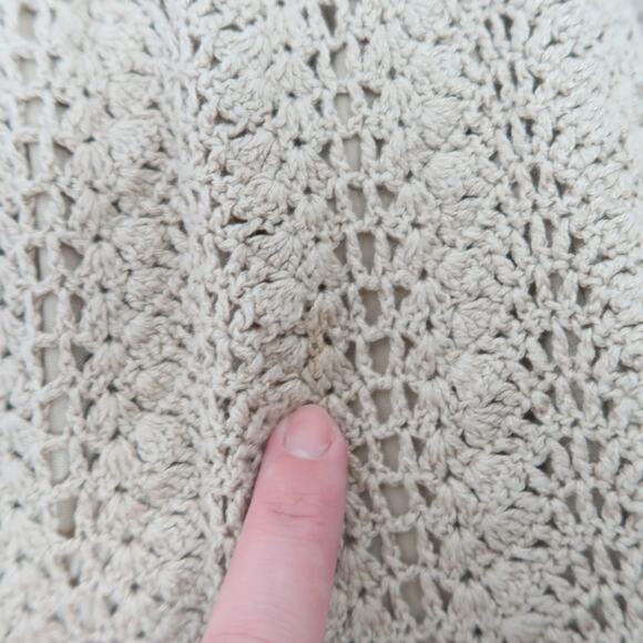 Vintage Y2K Bandolino khaki crochet knit low rise midi skirt L - Picture 4 of 4